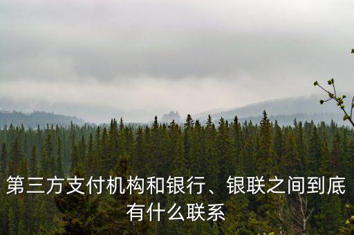 第三方支付機構(gòu)和銀行、銀聯(lián)之間到底有什么聯(lián)系