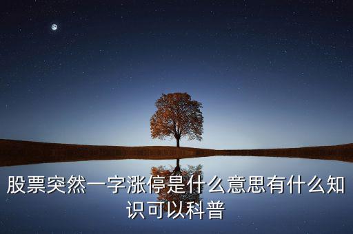 新股一字封板什么意思,股票突然一字漲停是什么意思