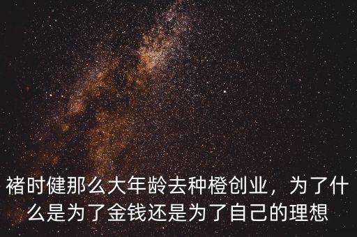 褚時健的橙子叫什么,從褚時健勵志橙的成功案列