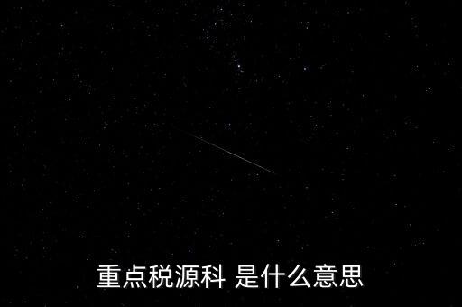 重點稅源科 是什么意思