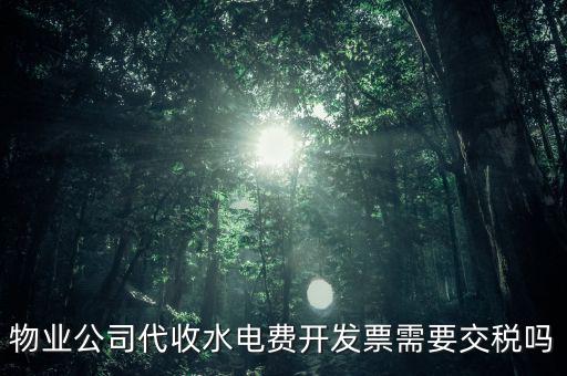 物業(yè)水費要交什么稅，2022年4月物業(yè)公司開水電費發(fā)票稅率