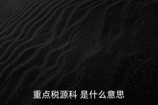 重點稅源科 是什么意思