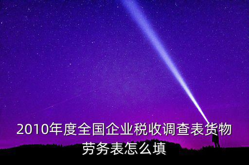 2010年度全國企業(yè)稅收調(diào)查表貨物勞務(wù)表怎么填