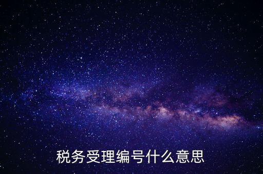 個人的稅收編號是什么意思，稅務(wù)受理編號什么意思