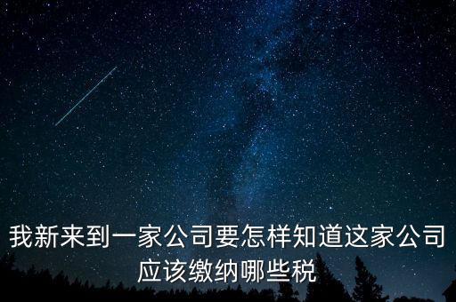 如何查稅種，我新來到一家公司要怎樣知道這家公司應該繳納哪些稅