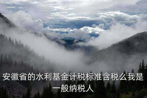 安徽省的水利基金如何報(bào)稅，安徽省的水利基金計(jì)稅標(biāo)準(zhǔn)含稅么我是一般納稅人