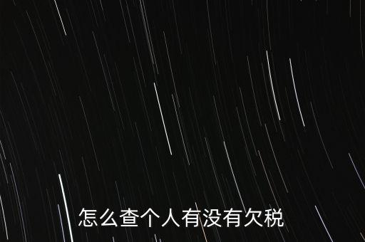 怎么查個人有沒有欠稅