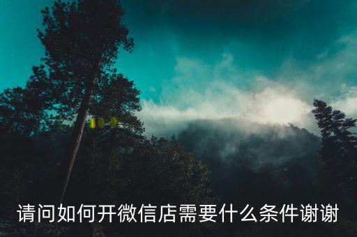 請(qǐng)問(wèn)如何開微信店需要什么條件謝謝