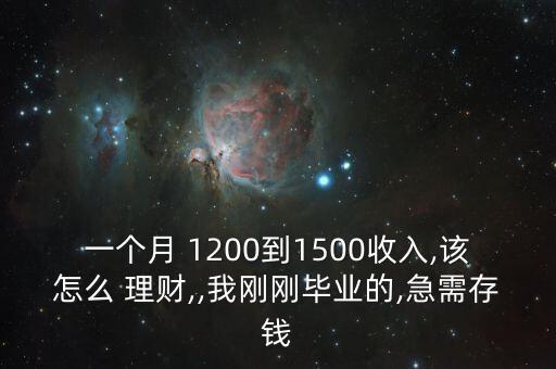 一個月 1200到1500收入,該怎么 理財(cái),,我剛剛畢業(yè)的,急需存錢