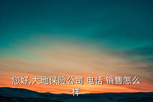 您好,大地保險(xiǎn)公司 電話 銷售怎么樣