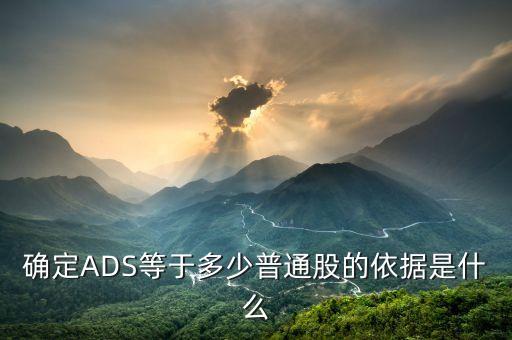 確定ADS等于多少普通股的依據(jù)是什么