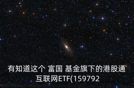 有知道這個(gè) 富國 基金旗下的港股通 互聯(lián)網(wǎng)ETF(159792